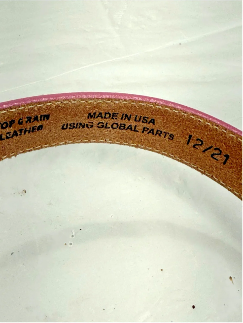 Justin New Lil Beauty Top Grain Leather Belt Size 22 Made In USA Excellent Cond